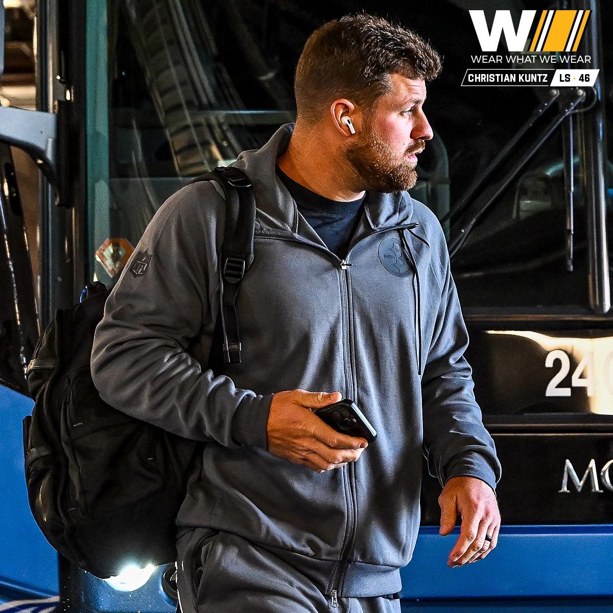 Pittsburgh Steelers Men's Nike Grey Travel Full Zip Hoodie
