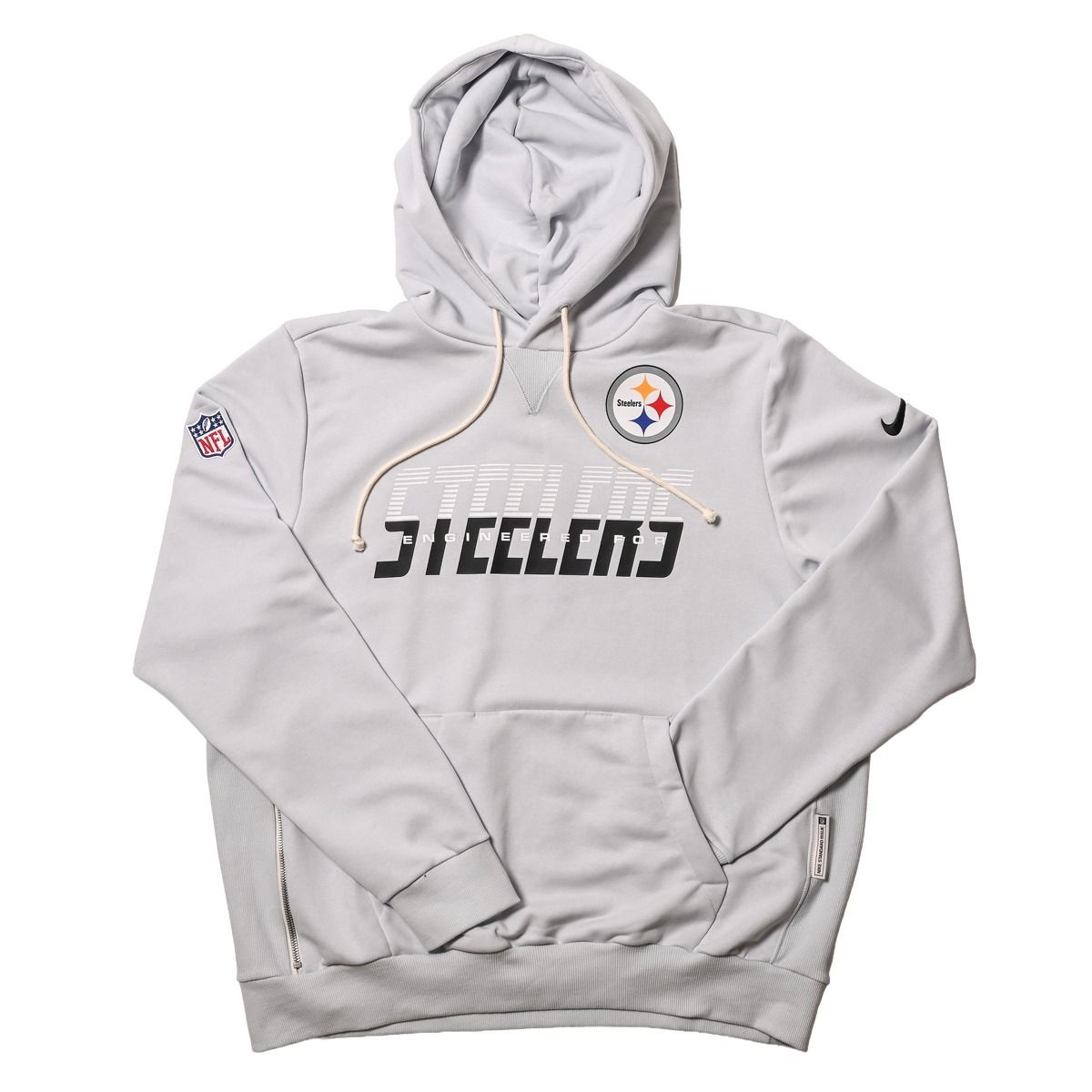 Pittsburgh Steelers Men's Exclusive Nike Standard Issue Sideline Light Grey Pullover Hoodie 3 Pittsburgh Steelers Men's Exclusive Nike Standard Issue Sideline Light Grey Pullover Hoodie