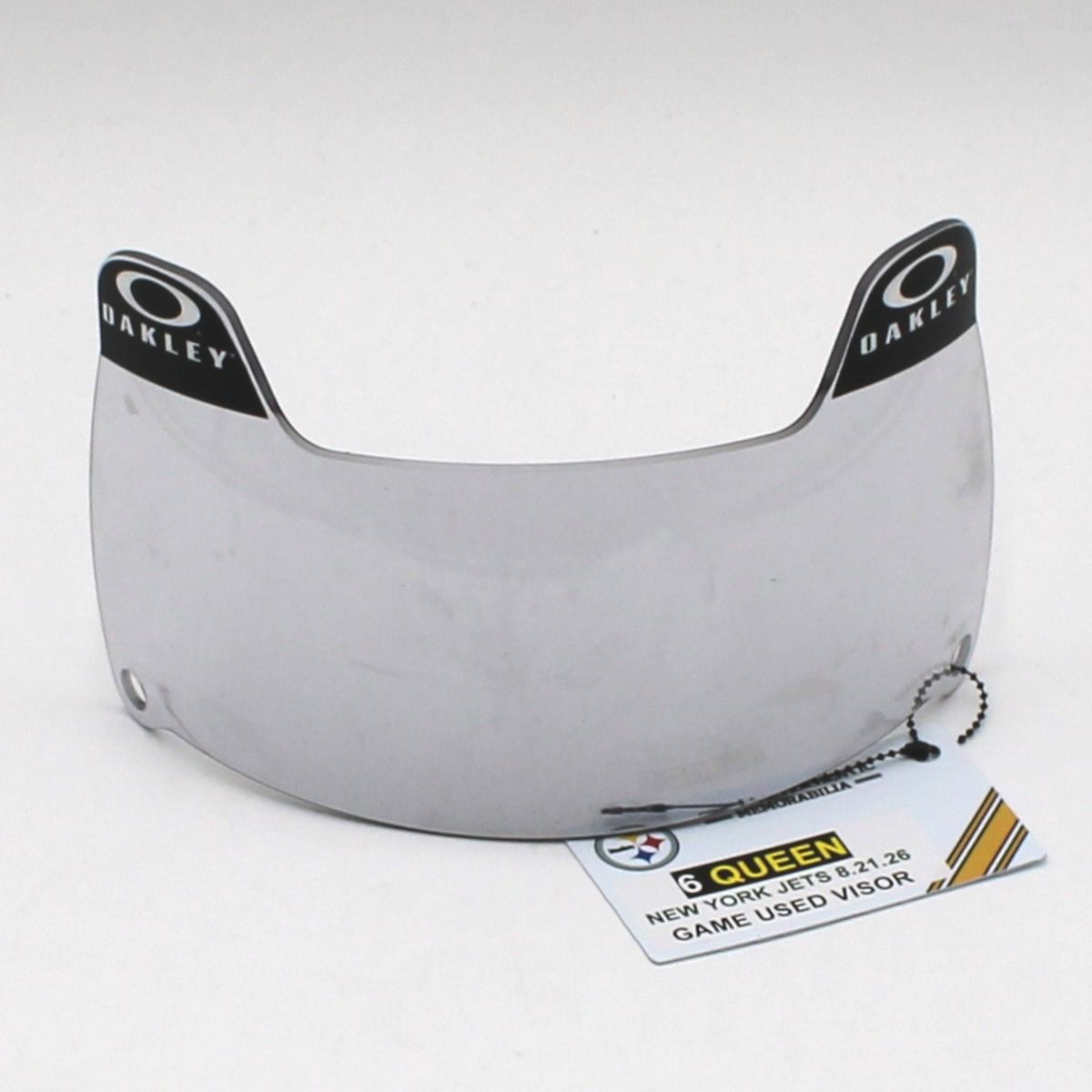 Pittsburgh Steelers #6 Patrick Queen Game Used Helmet Visor vs New York Jets 8.21.26 3 Pittsburgh Steelers #6 Patrick Queen Game Used Helmet Visor vs New York Jets 8.21.26