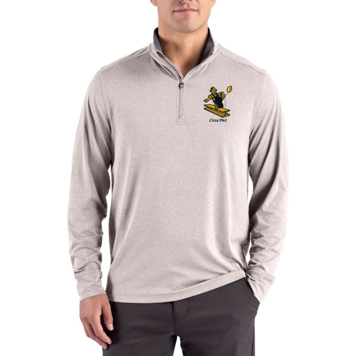 Pittsburgh Steelers Men's Big & Tall Cutter & Buck Forge Polished Heather 1/4 Zip