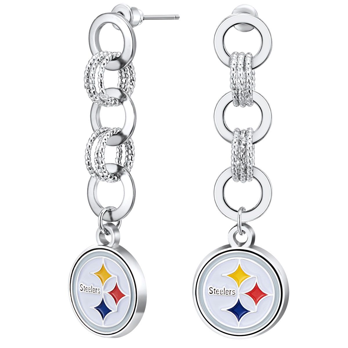 Pittsburgh Steelers Circle Link Earrings 1 Pittsburgh Steelers Circle Link Earrings