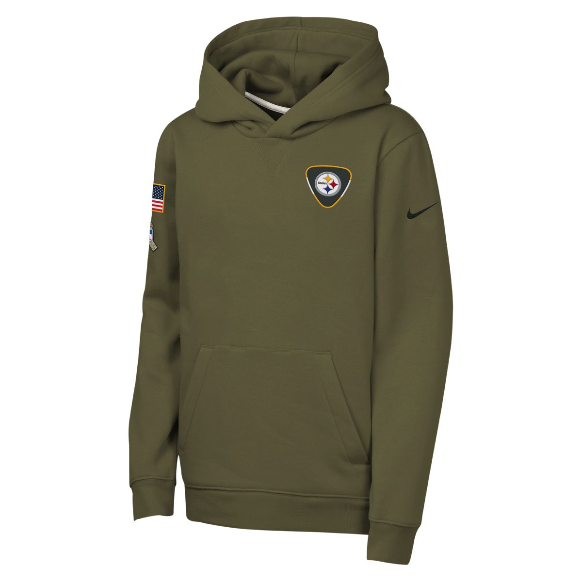 Pittsburgh Steelers Youth Nike Salute to Service Green Pullover Fleece Hoodie 4 Pittsburgh Steelers Youth Nike Salute to Service Green Pullover Fleece Hoodie