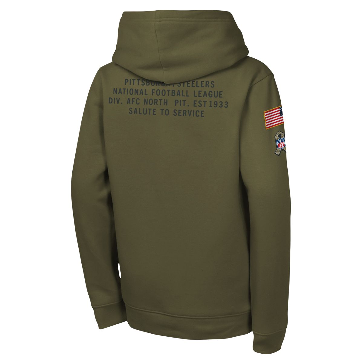 Pittsburgh Steelers Youth Nike Salute to Service Green Pullover Fleece Hoodie