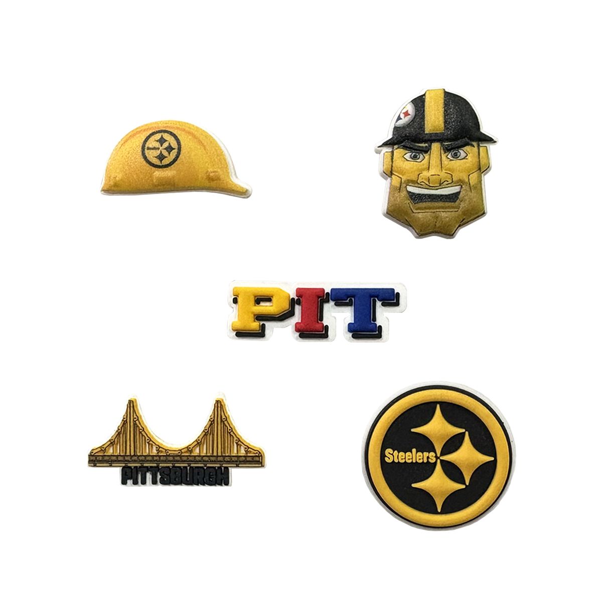 Pittsburgh Steelers 5 Pack Clog Charms 2 Pittsburgh Steelers 5 Pack Clog Charms