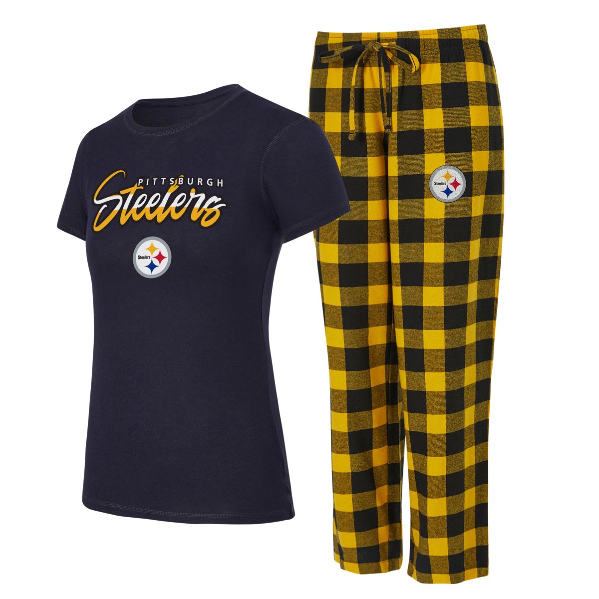 Pittsburgh Steelers Women's Avondale Short Sleeve & Pant Set 1 Pittsburgh Steelers Women's Avondale Short Sleeve & Pant Set