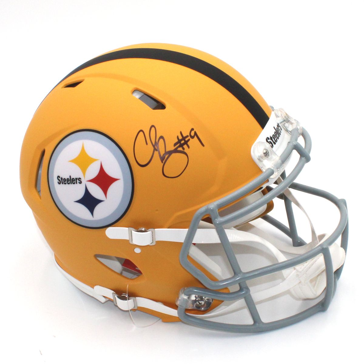 Pittsburgh Steelers #9 Chris Boswell Autographed Riddell Authentic 1933 Legacy Collection Full-Size Helmet 1 Pittsburgh Steelers #9 Chris Boswell Autographed Riddell Authentic 1933 Legacy Collection Full-Size Helmet