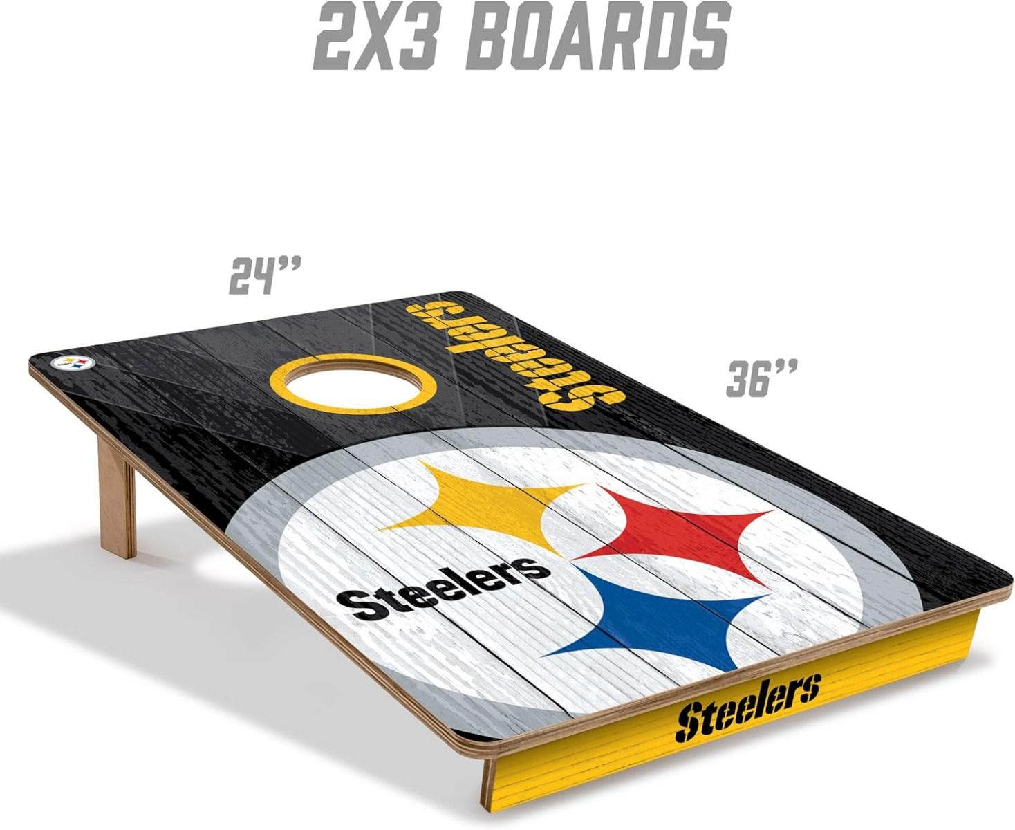 Pittsburgh Steelers 2’ x 3’ Cornhole Game 10 Pittsburgh Steelers 2’ x 3’ Cornhole Game