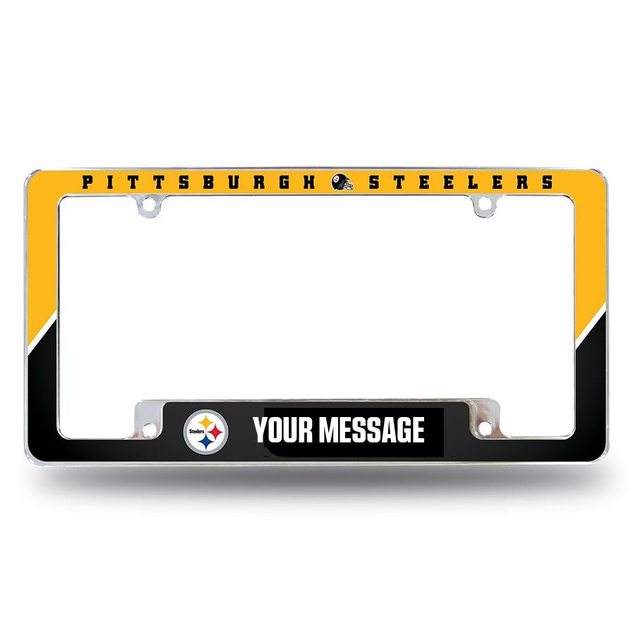 Pittsburgh Steelers Custom Chrome All Over License Plate Frame