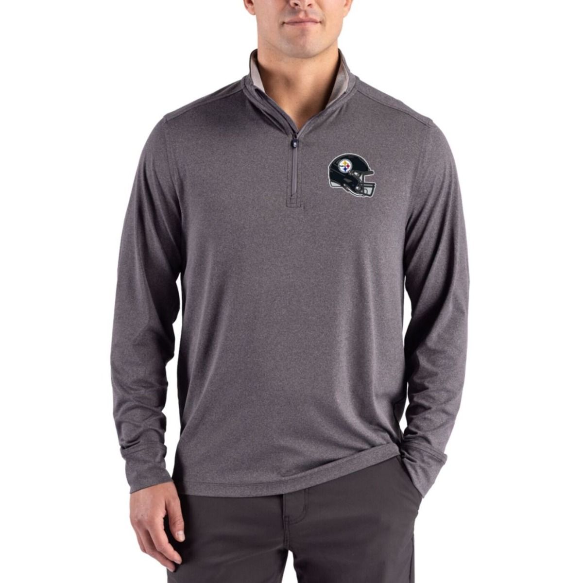 Pittsburgh Steelers Men's Big & Tall Cutter & Buck Forge Dark Heather 1/4 Zip
