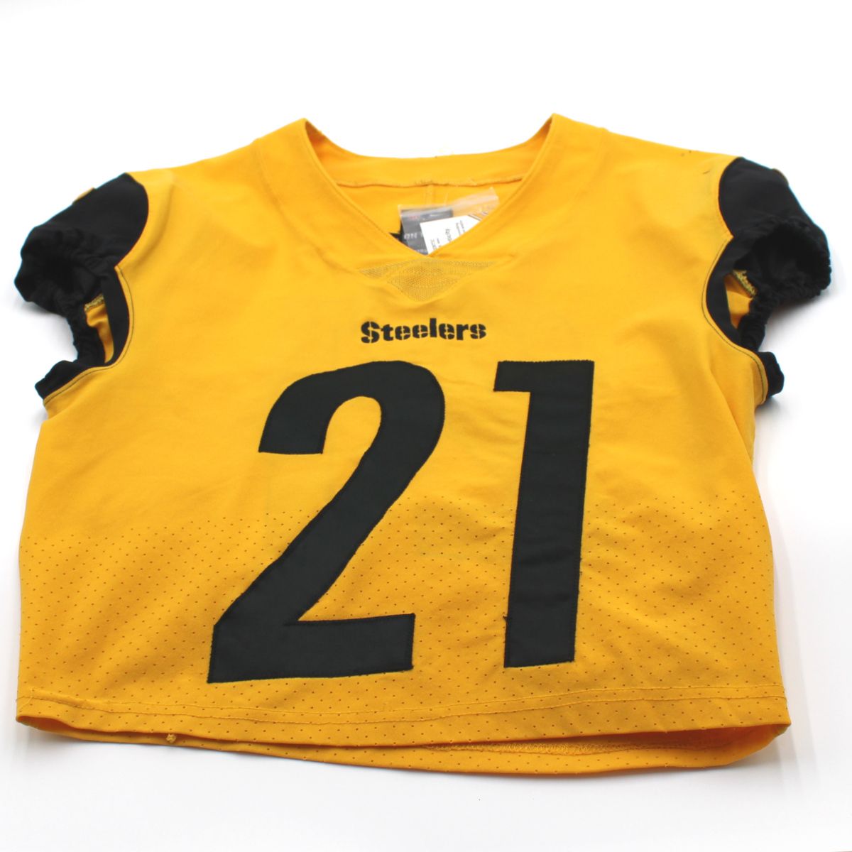 Pittsburgh Steelers #21 Darius Rush 2023 Practice Used Gold Defense Jersey 1 Pittsburgh Steelers #21 Darius Rush 2023 Practice Used Gold Defense Jersey