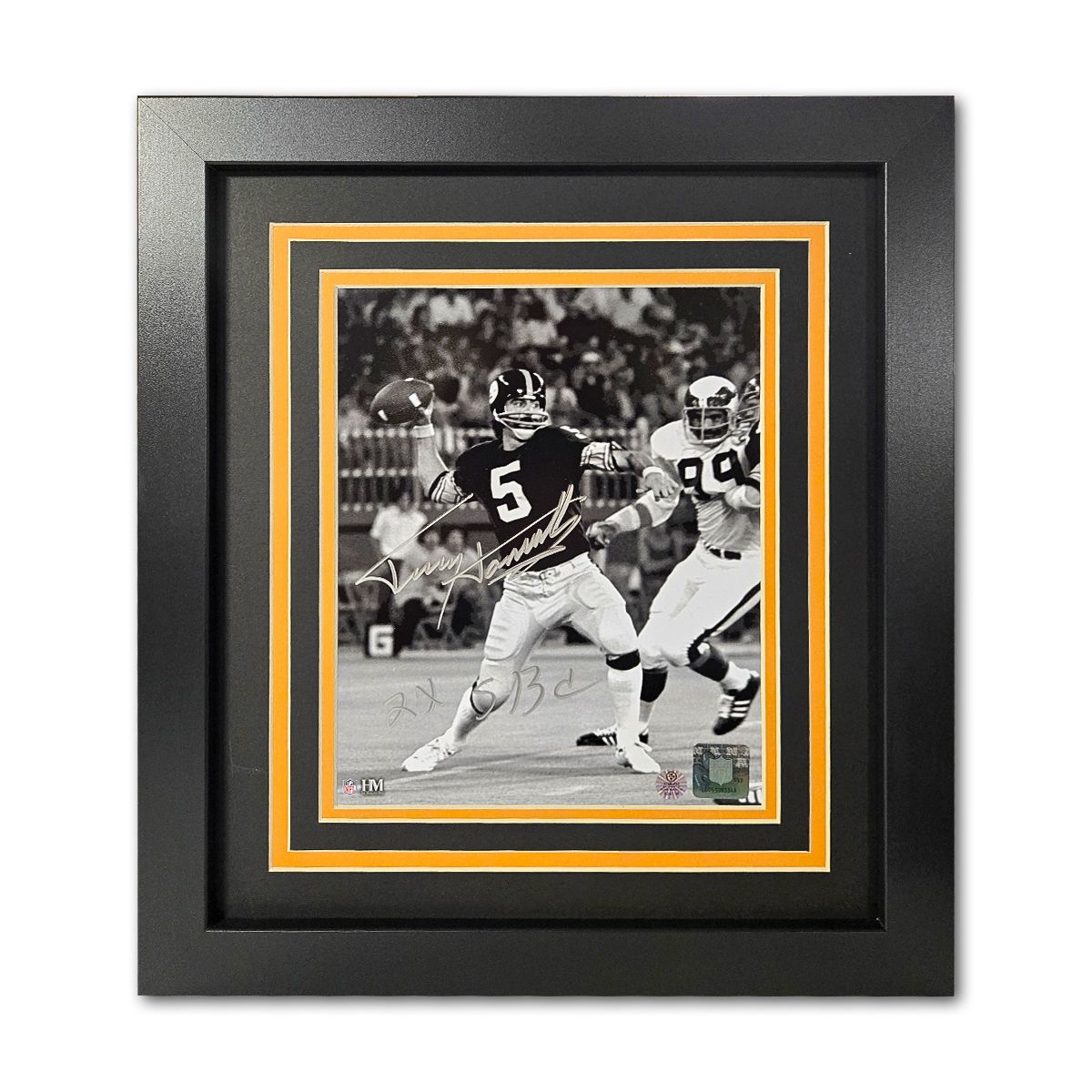Pittsburgh Steelers #5 Terry Hanratty Signed & Framed 8x10 Drop Back 1 Pittsburgh Steelers #5 Terry Hanratty Signed & Framed 8x10 Drop Back