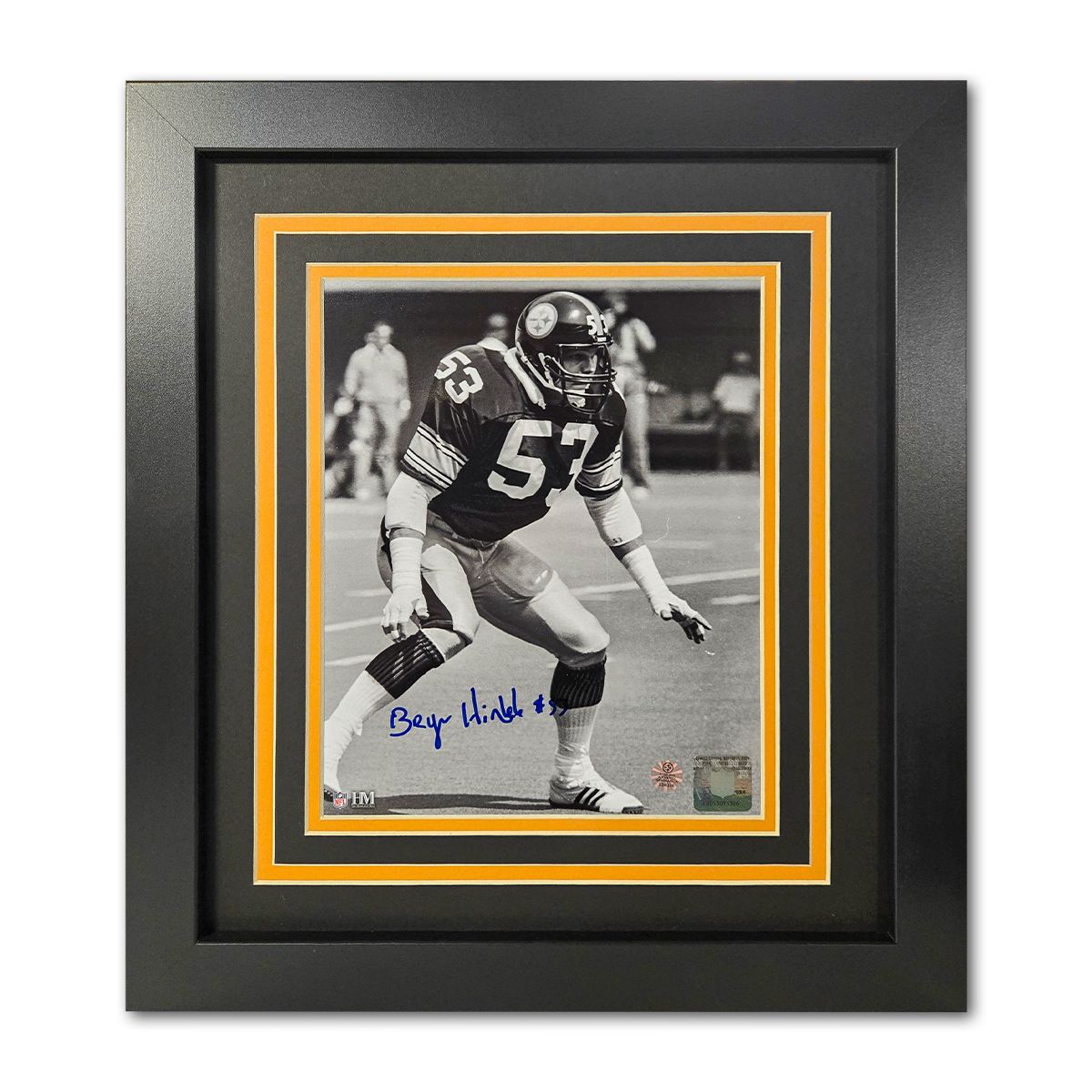 Pittsburgh Steelers #53 Bryan Hinkle Signed & Framed 8x10 Stance 3 Pittsburgh Steelers #53 Bryan Hinkle Signed & Framed 8x10 Stance