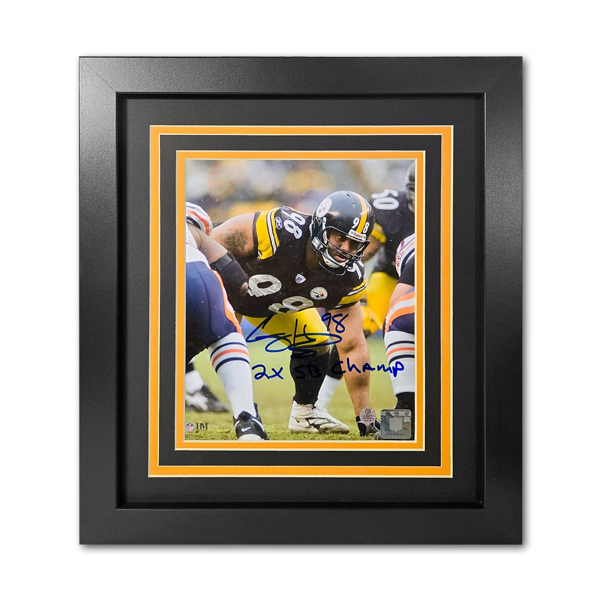 Pittsburgh Steelers #98 Casey Hampton Signed & Framed 8x10 In the Trenches