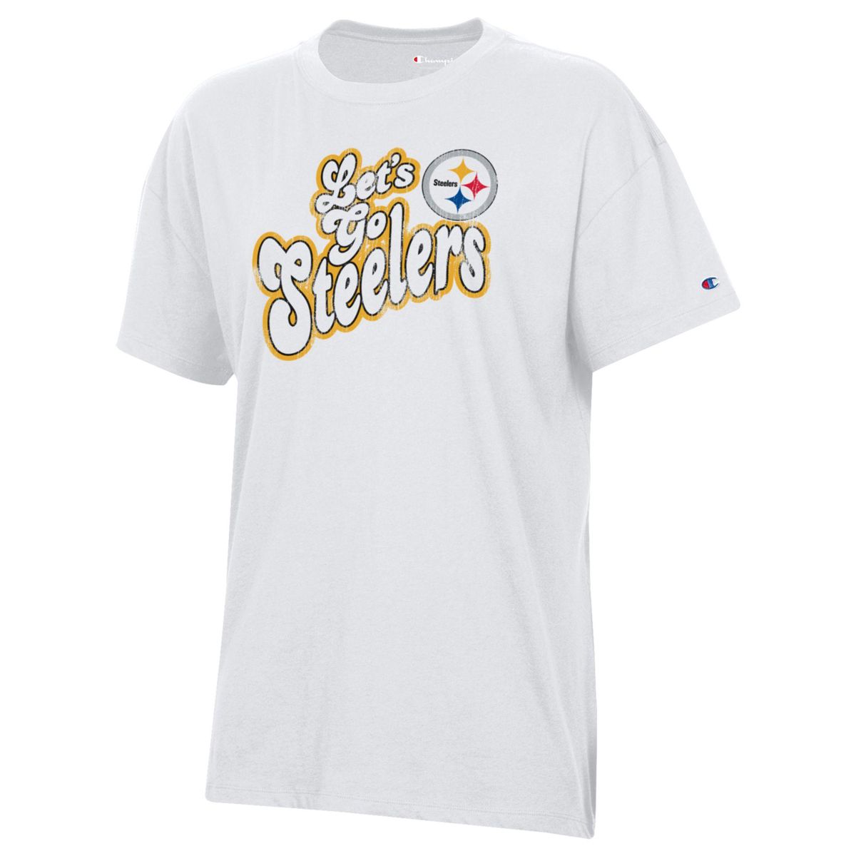 Pittsburgh Steelers Women's Champion Let's Go Steelers Oversized Short Sleeve T-Shirt