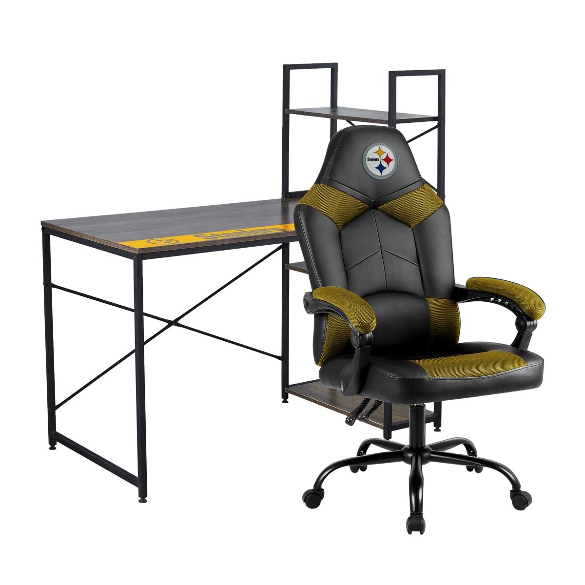 Pittsburgh Steelers Desk & Oversized Office Chair Combo 1 Pittsburgh Steelers Desk & Oversized Office Chair Combo