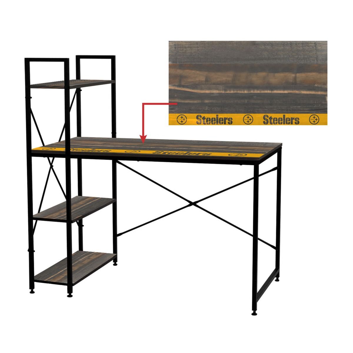 Pittsburgh Steelers Desk & Oversized Office Chair Combo 3 Pittsburgh Steelers Desk & Oversized Office Chair Combo