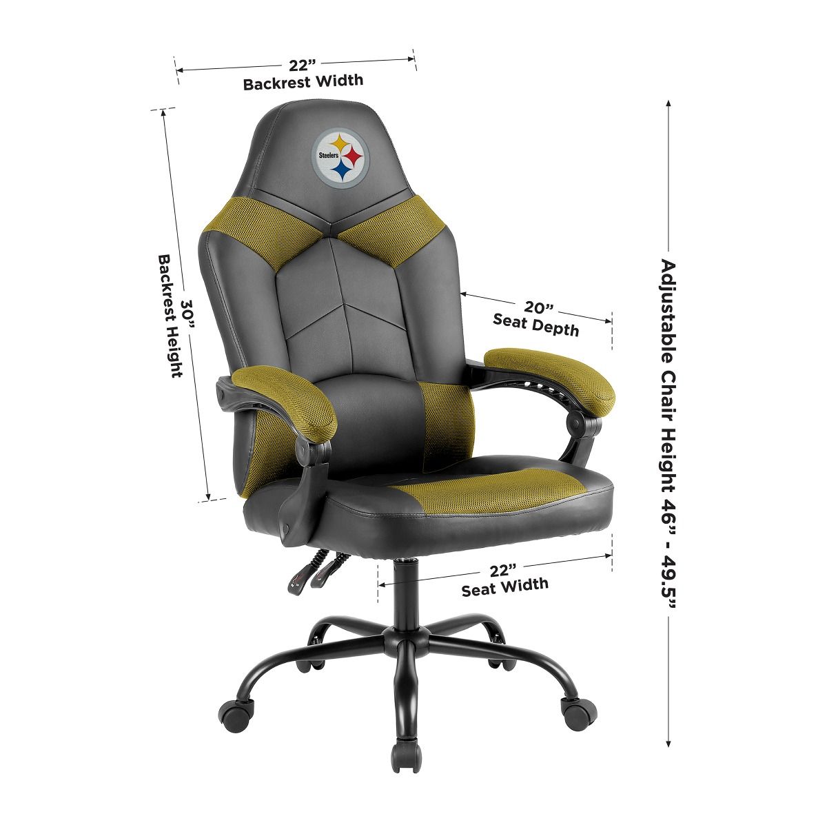Pittsburgh Steelers Desk & Oversized Office Chair Combo 4 Pittsburgh Steelers Desk & Oversized Office Chair Combo
