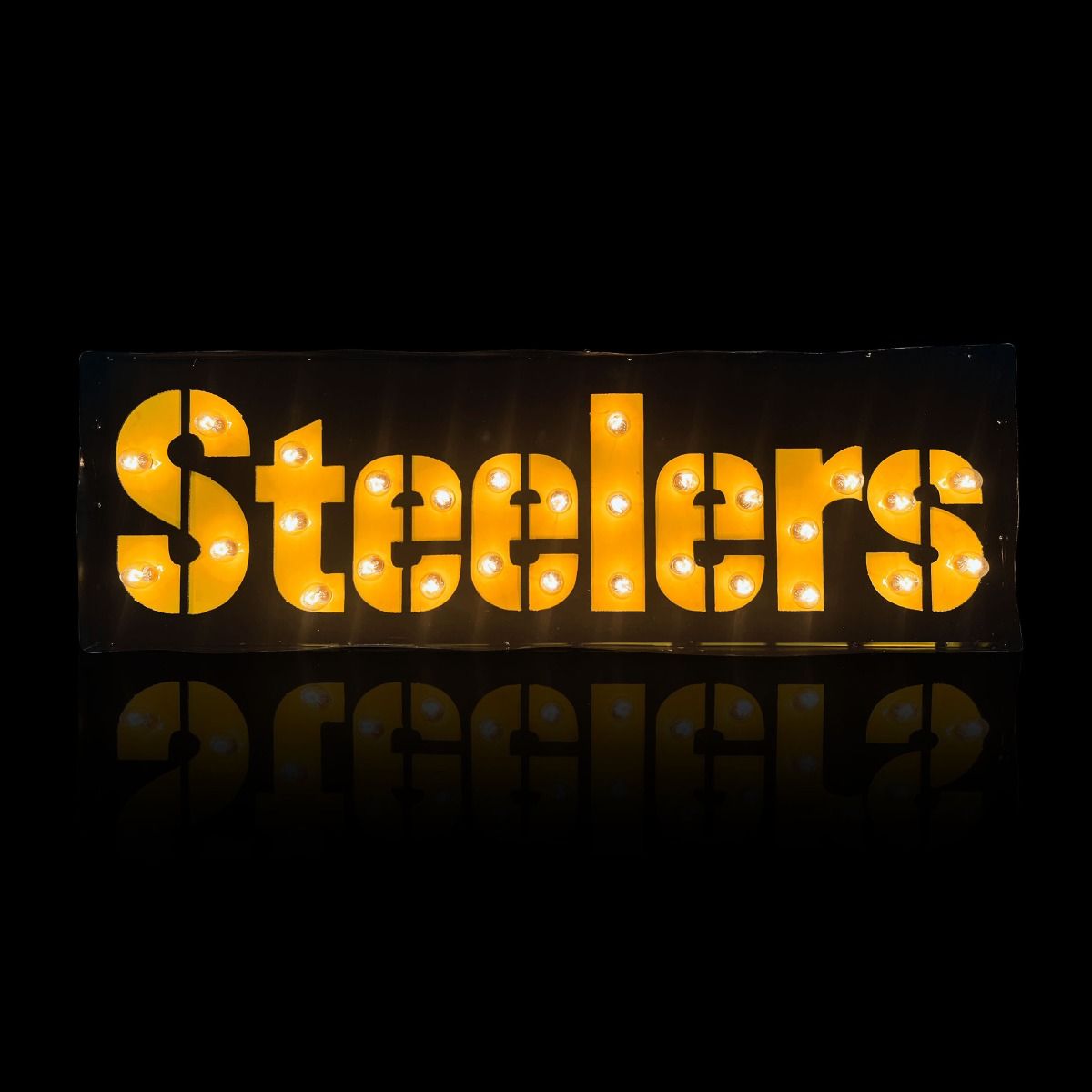 Pittsburgh Steelers Lighted Recycled Metal Street Sign 2 Pittsburgh Steelers Lighted Recycled Metal Street Sign