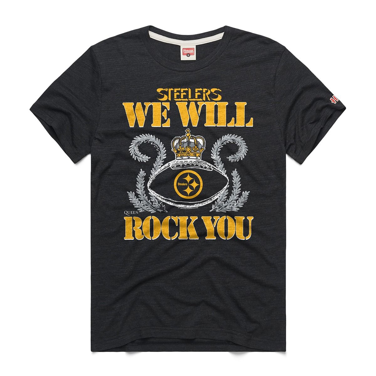 Pittsburgh Steelers Men's Homage Queen We Will Rock You Short Sleeve T-Shirt