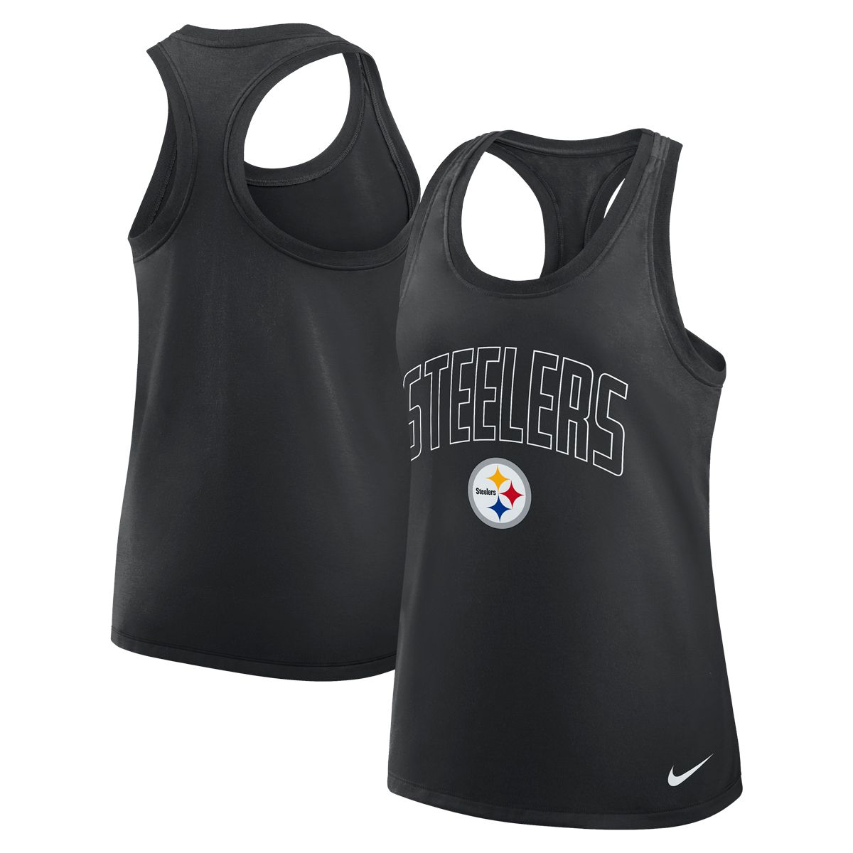 Pittsburgh Steelers Women's Nike Black Racerback Tank 3 Pittsburgh Steelers Women's Nike Black Racerback Tank