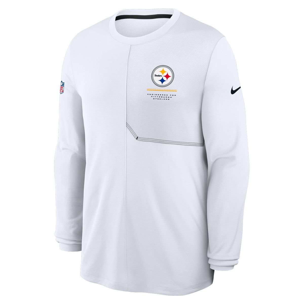 Pittsburgh Steelers Men's Nike Sideline UV Coach White Long Sleeve T-Shirt