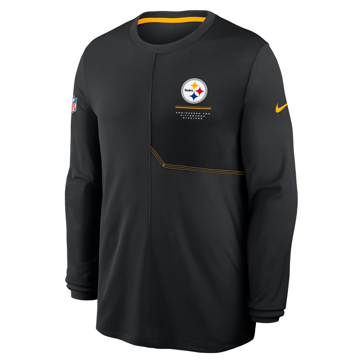 Pittsburgh Steelers Men's Nike Sideline UV Coach Black Long Sleeve T-Shirt 7 Pittsburgh Steelers Men's Nike Sideline UV Coach Black Long Sleeve T-Shirt