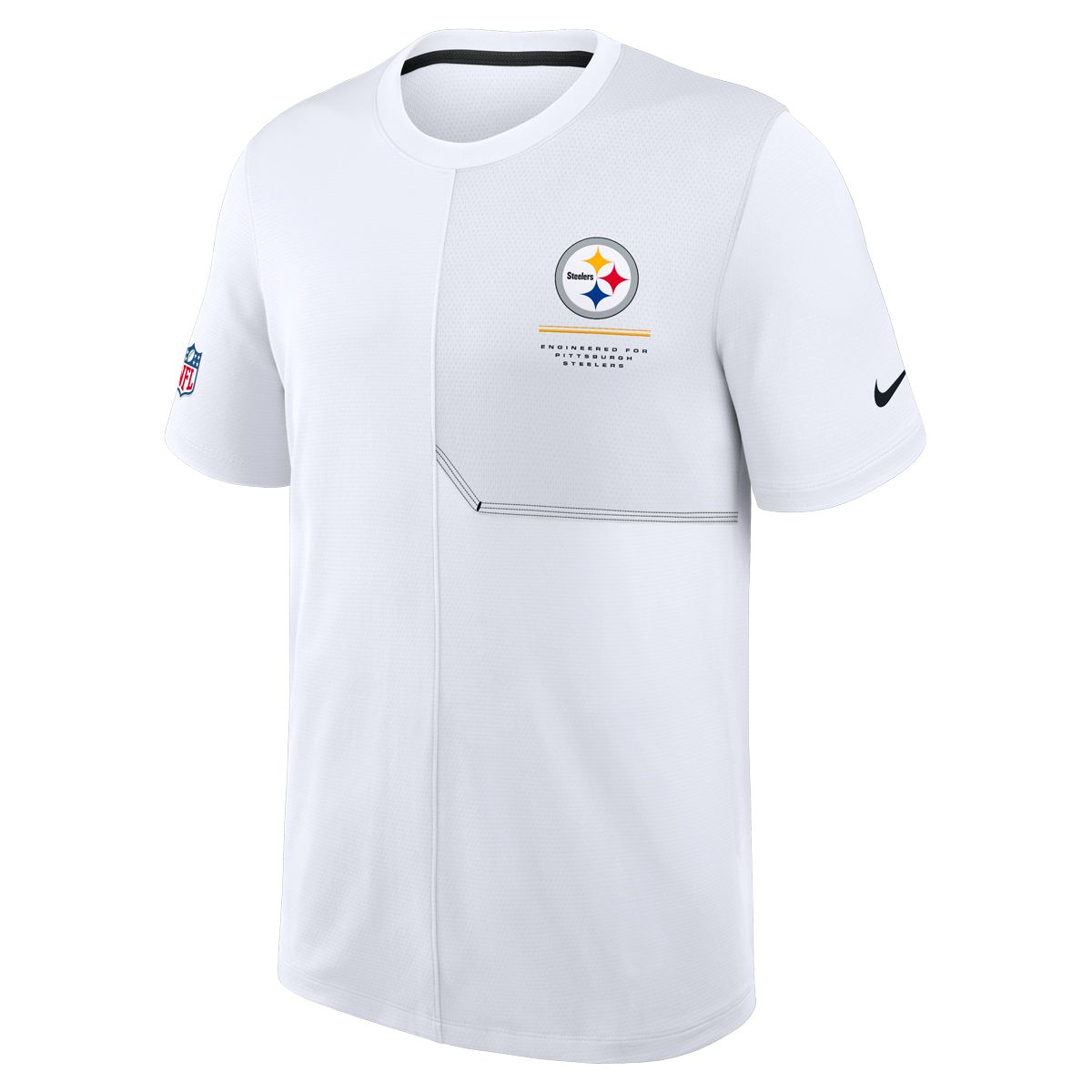 Pittsburgh Steelers Men's Nike Sideline UV Coach White Short Sleeve T-Shirt 1 Pittsburgh Steelers Men's Nike Sideline UV Coach White Short Sleeve T-Shirt