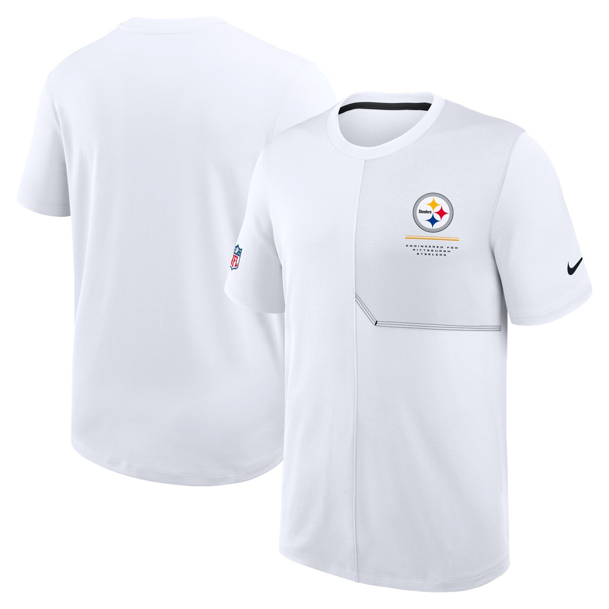 Pittsburgh Steelers Men's Nike Sideline UV Coach White Short Sleeve T-Shirt 3 Pittsburgh Steelers Men's Nike Sideline UV Coach White Short Sleeve T-Shirt