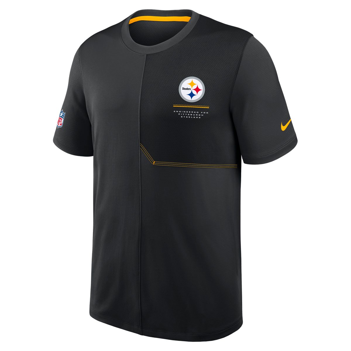 Pittsburgh Steelers Men's Nike Sideline UV Coach Black Short Sleeve T-Shirt 6 Pittsburgh Steelers Men's Nike Sideline UV Coach Black Short Sleeve T-Shirt