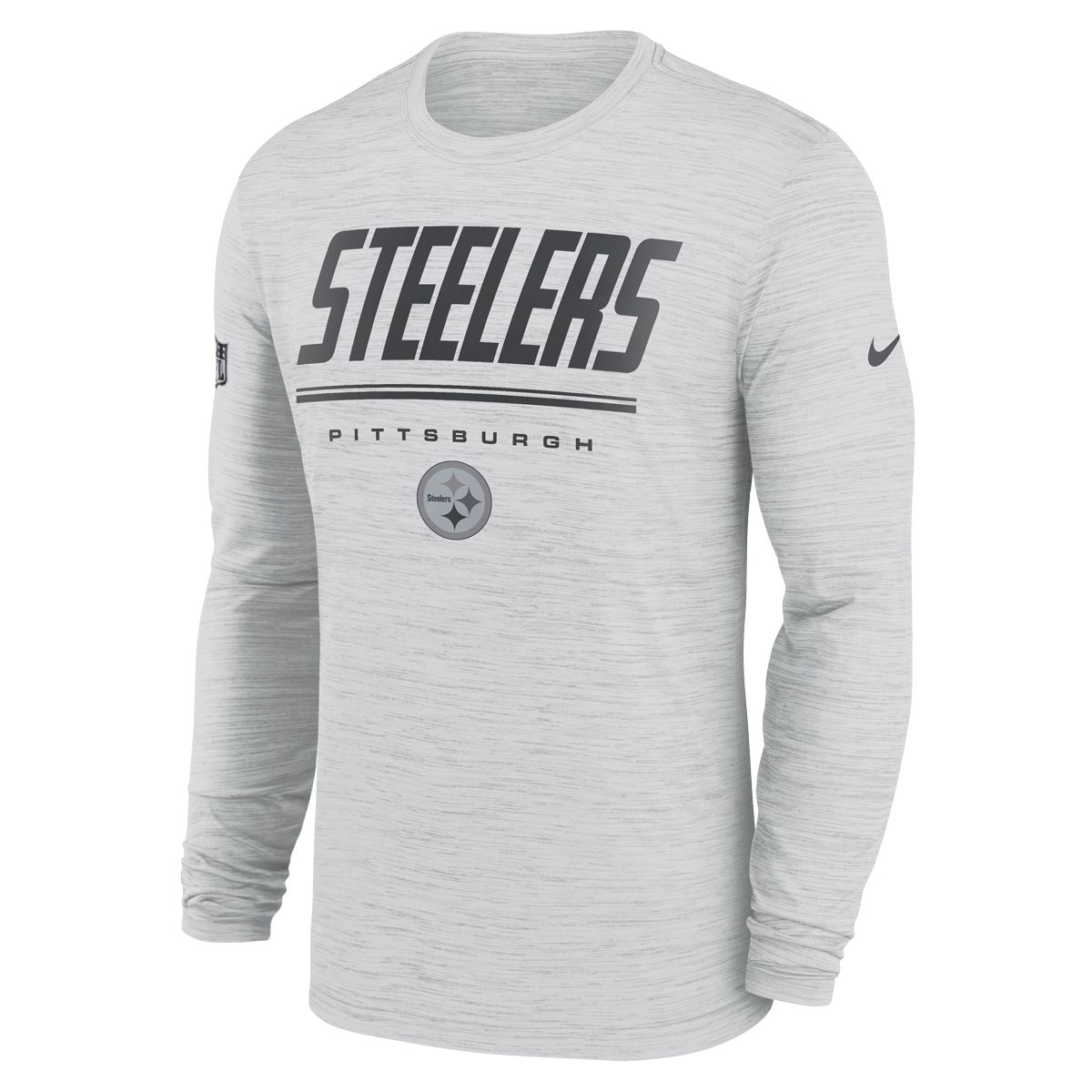 Pittsburgh Steelers Men's Nike Sideline White Velocity Long Sleeve T-Shirt 7 Pittsburgh Steelers Men's Nike Sideline White Velocity Long Sleeve T-Shirt