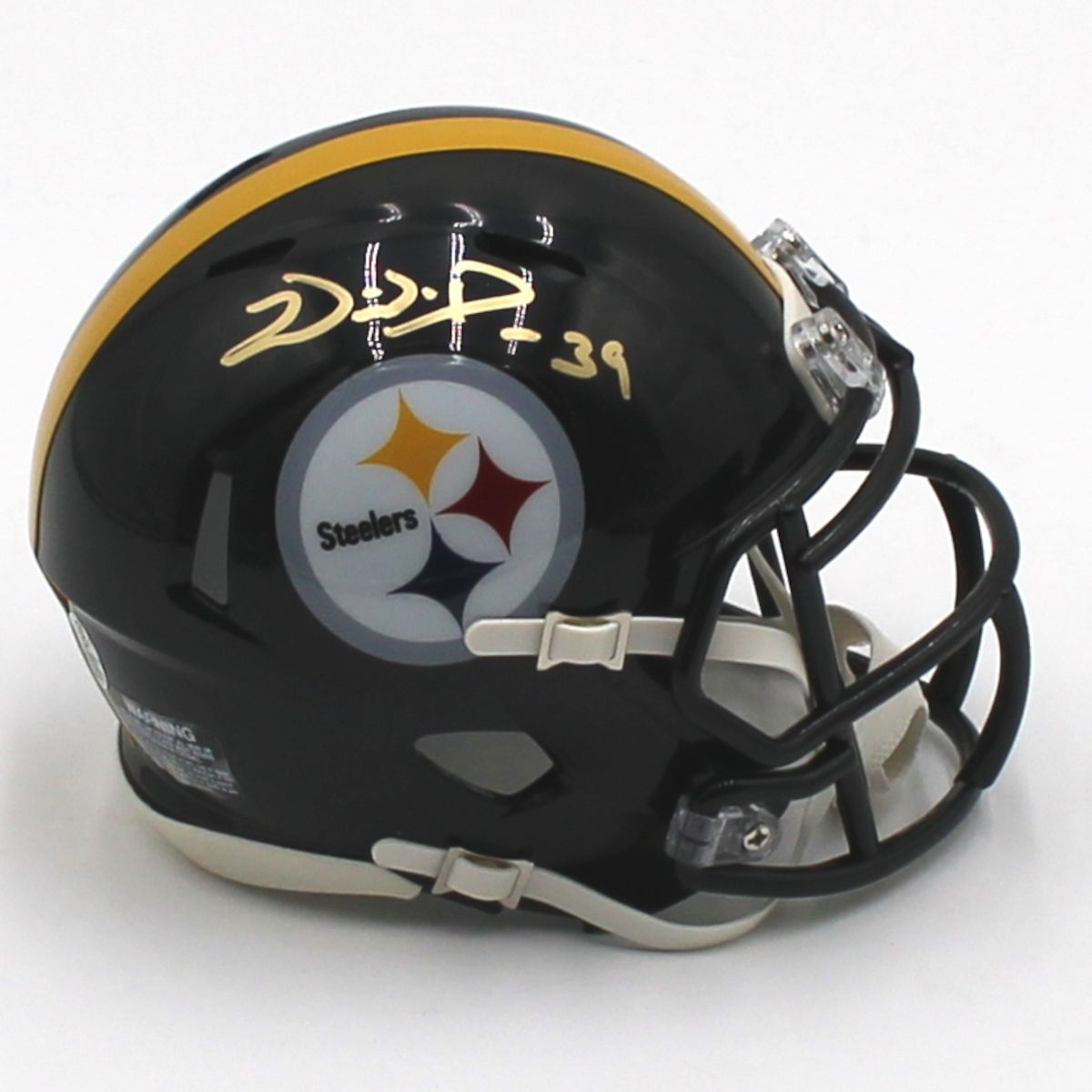 Pittsburgh Steelers #39 Willie Parker Autographed Riddell Speed Mini Helmet