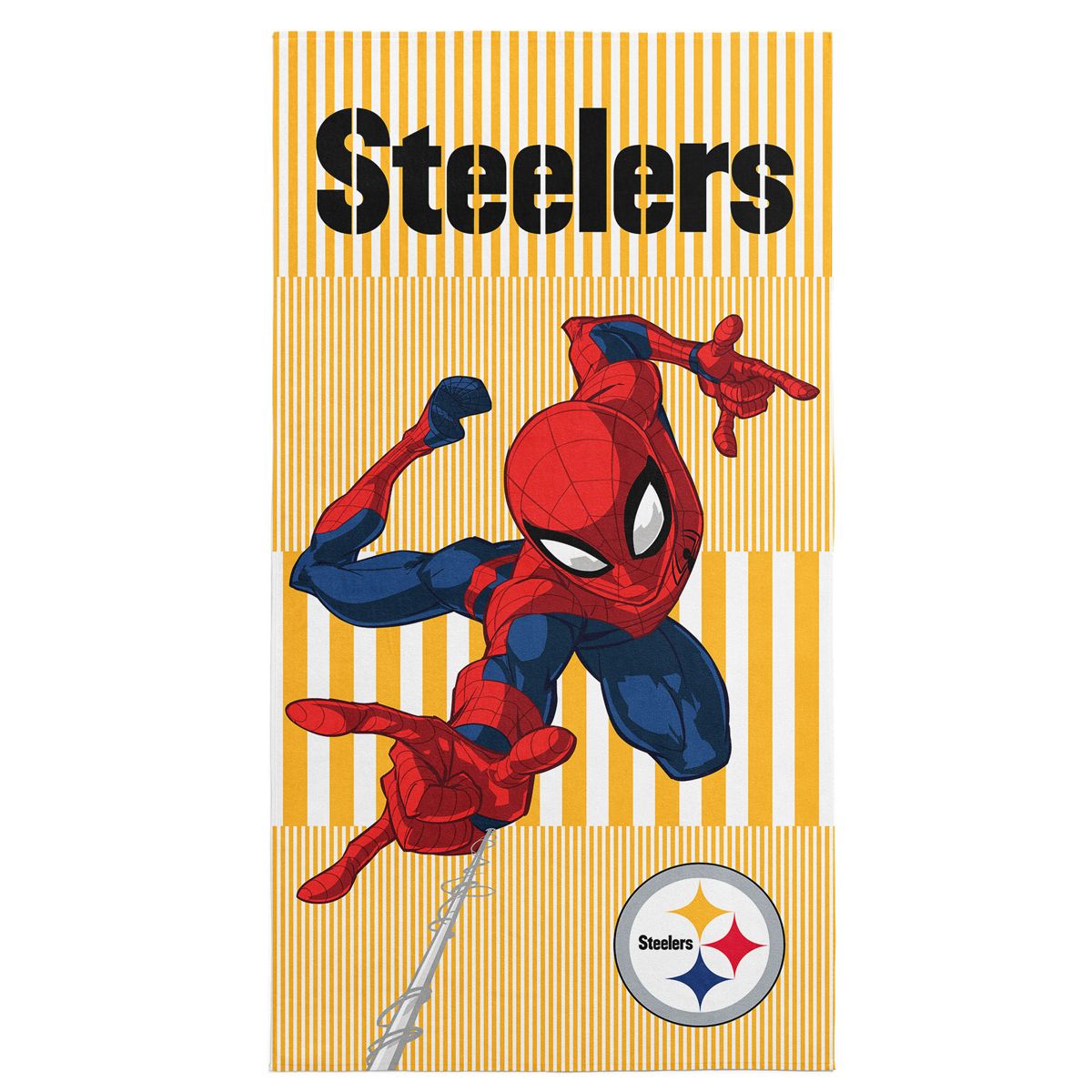 Pittsburgh Steelers Spiderman Web Beach Towel 6 Pittsburgh Steelers Spiderman Web Beach Towel