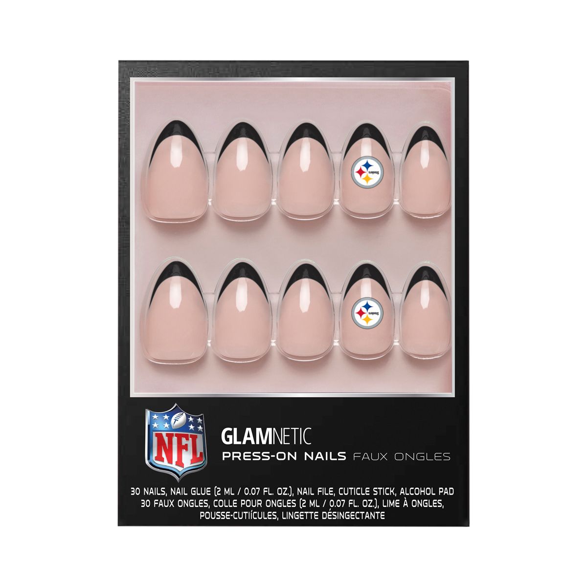 Pittsburgh Steelers Glamnetic Press-On Nails 8 Pittsburgh Steelers Glamnetic Press-On Nails