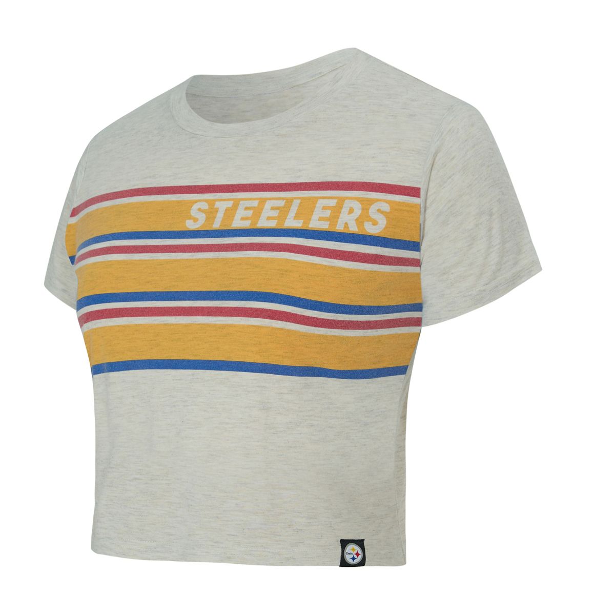 Pittsburgh Steelers Women's Birch Stripe Crop Short Sleeve T-Shirt
