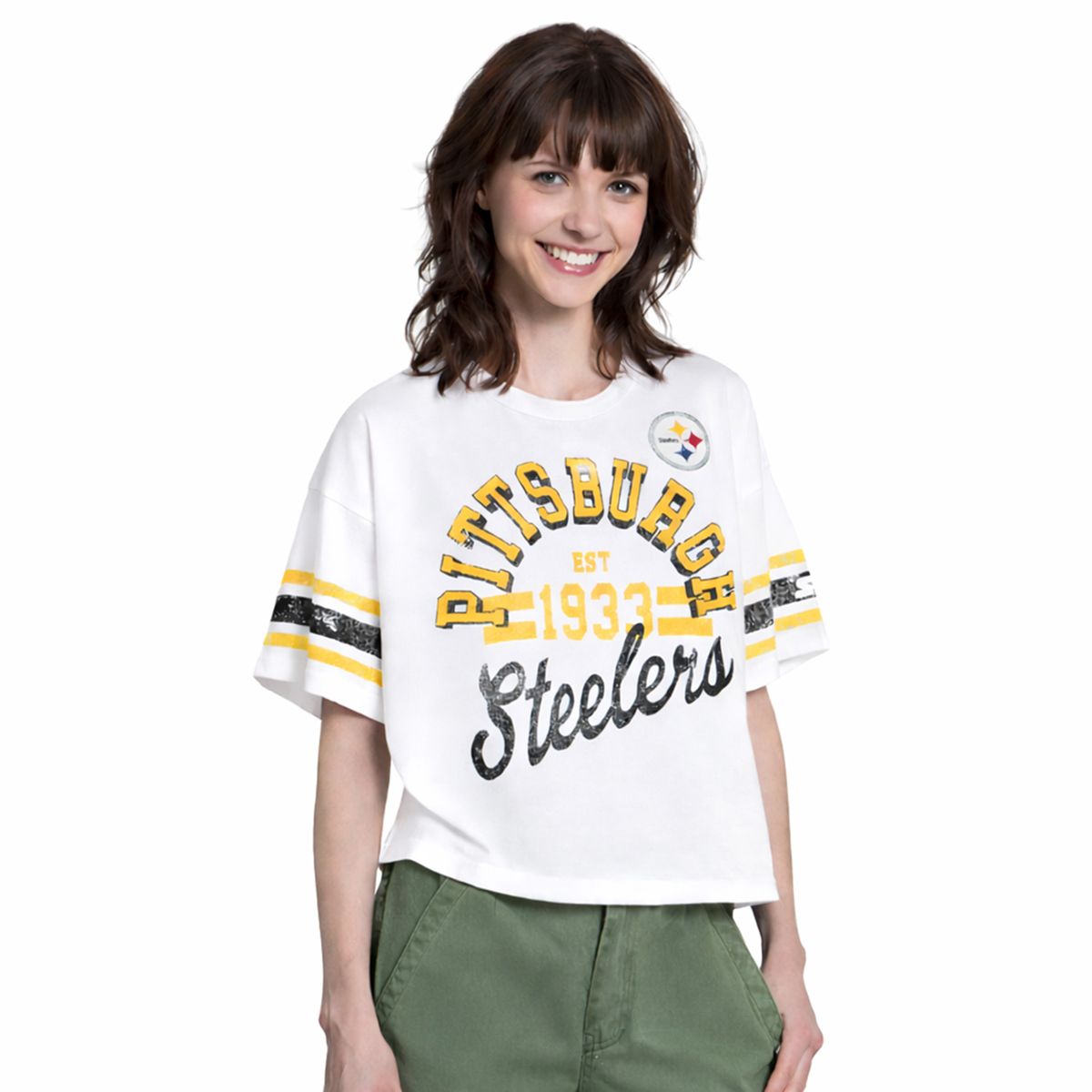 Pittsburgh Steelers Women's GIII Hurry Up Offense Short Sleeve T-Shirt