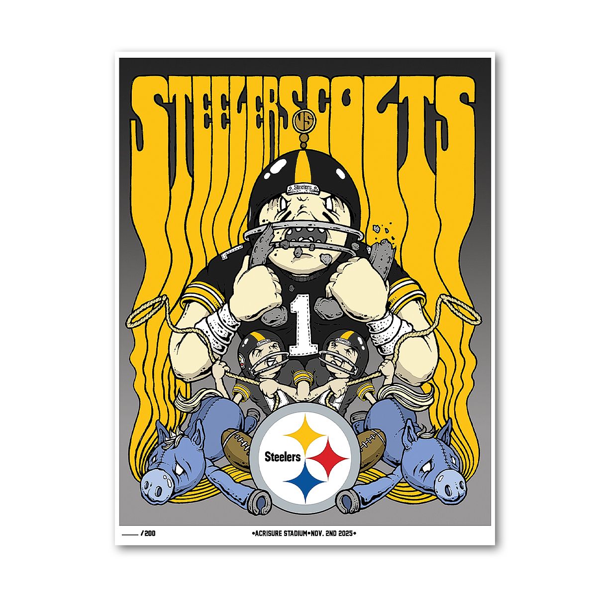 Pittsburgh Steelers 2025 Indianapolis Colts Gameday Poster 2 Pittsburgh Steelers 2025 Indianapolis Colts Gameday Poster