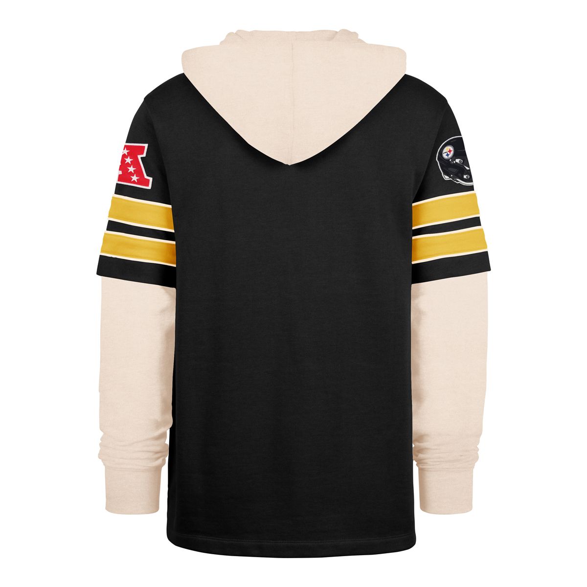 Pittsburgh Steelers Men's '47 Brand Split Zone Cornerback Duo Lacer Hoodie 3 Pittsburgh Steelers Men's '47 Brand Split Zone Cornerback Duo Lacer Hoodie