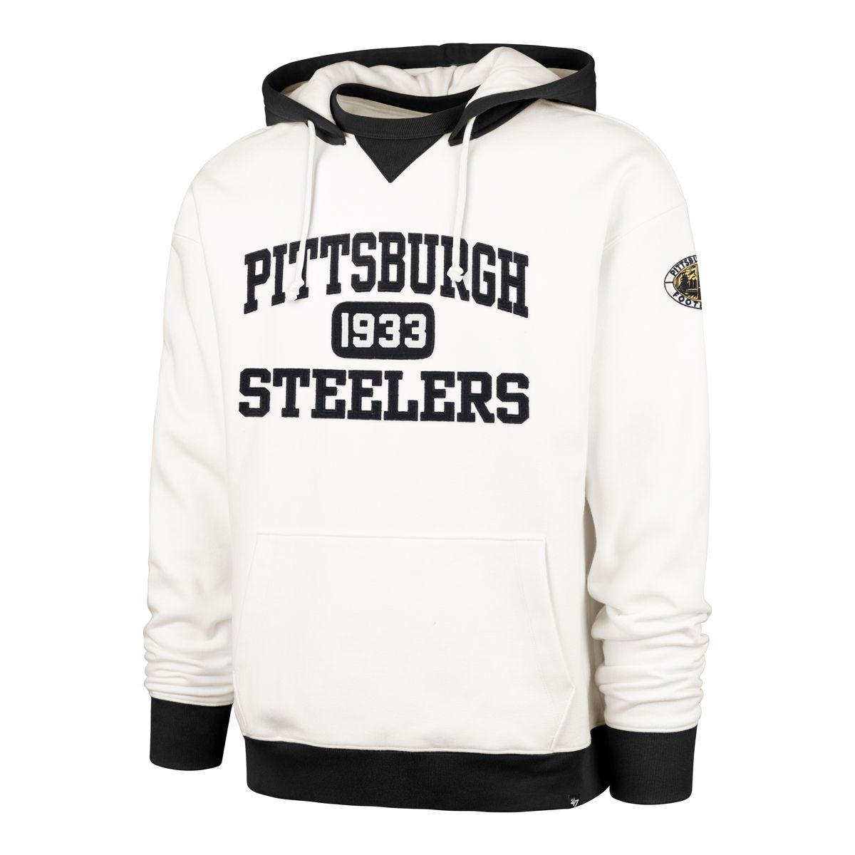 Pittsburgh Steelers Men's '47 Brand Historic Skipper Heavyweight Pullover Fleece Hoodie 6 Pittsburgh Steelers Men's '47 Brand Historic Skipper Heavyweight Pullover Fleece Hoodie