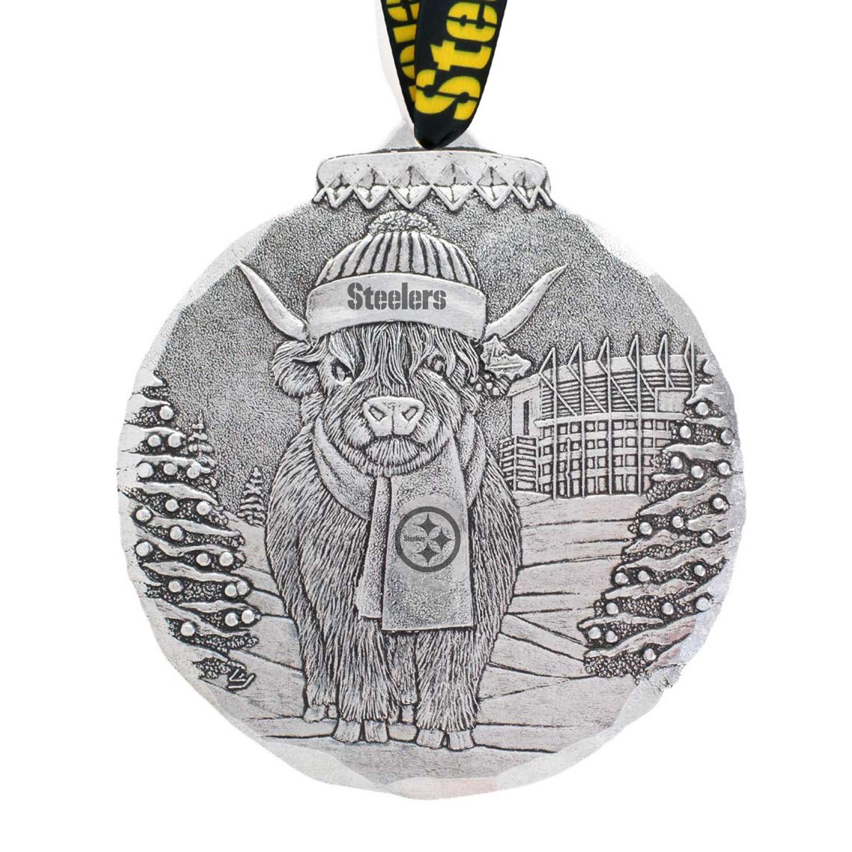 Pittsburgh Steelers Wendell August Forge Highland Cow Ornament 3 Pittsburgh Steelers Wendell August Forge Highland Cow Ornament