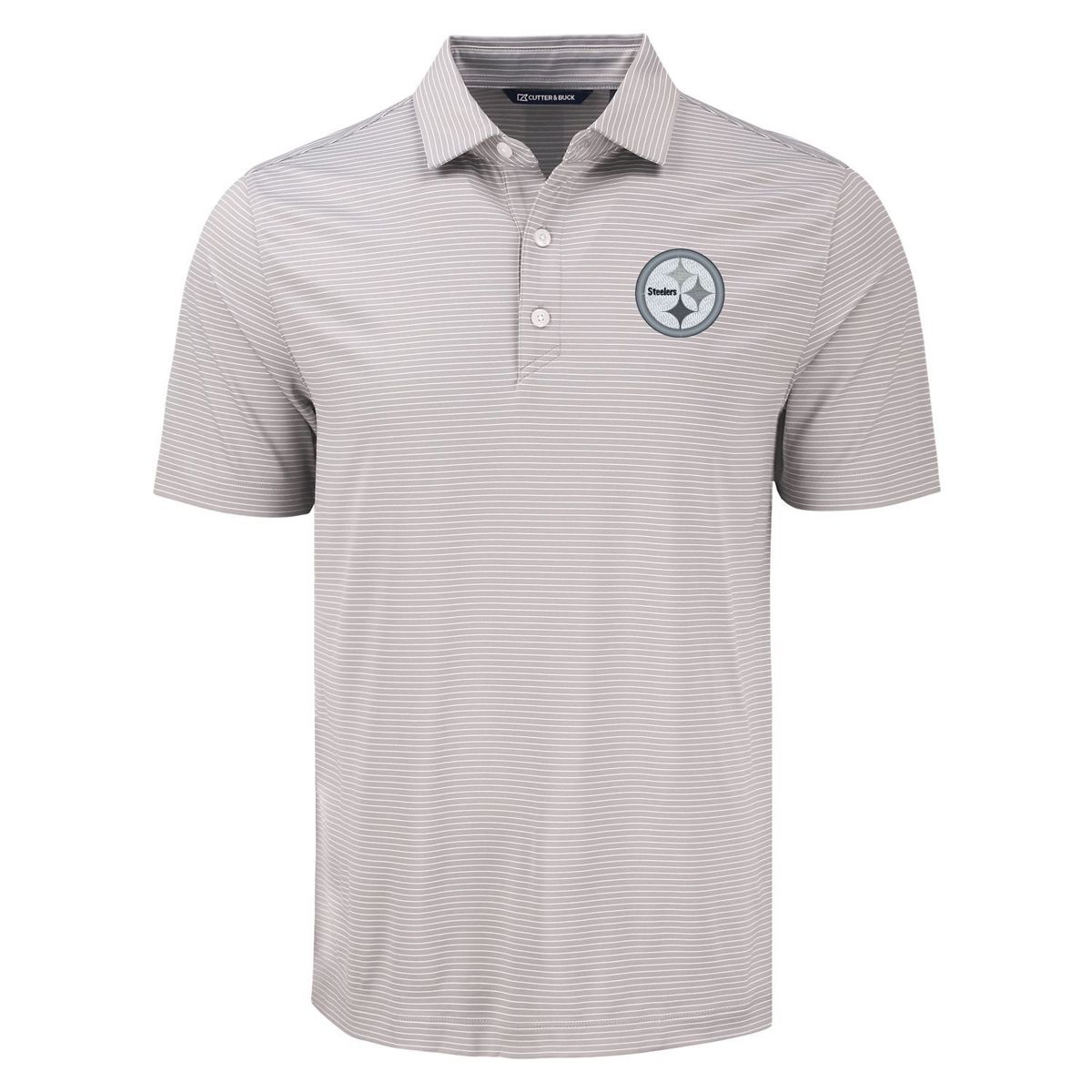 Pittsburgh Steelers Men's Cutter & Buck Forge Fine Line Greyscale Primary Polo