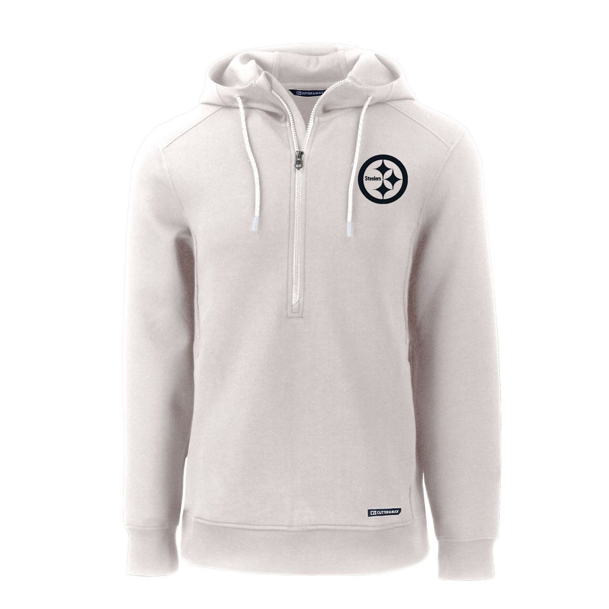 Pittsburgh Steelers Men's Cutter & Buck Roam Eco Grey 1/2 Zip Hoodie 5 Pittsburgh Steelers Men's Cutter & Buck Roam Eco Grey 1/2 Zip Hoodie