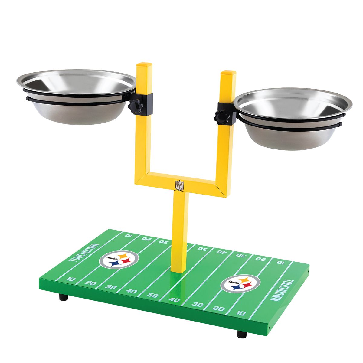 Pittsburgh Steelers 2-Sided Goalpost Pet Feeding Stand
