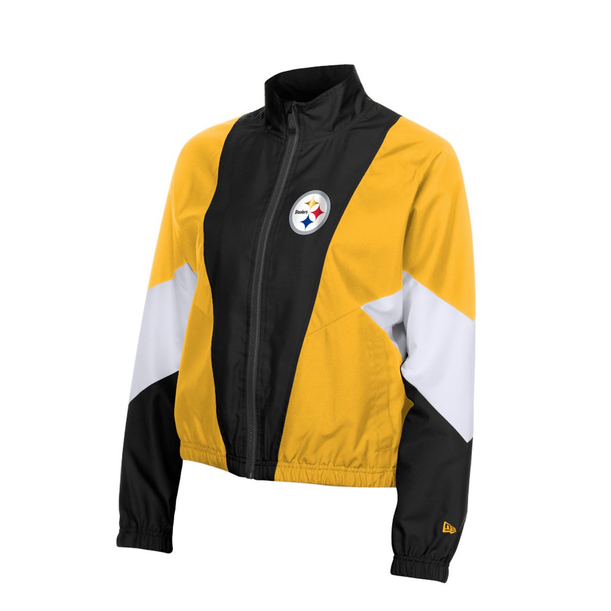Pittsburgh Steelers Women's New Era Leisure Colorblock Full Zip Windbreaker 8 Pittsburgh Steelers Women's New Era Leisure Colorblock Full Zip Windbreaker