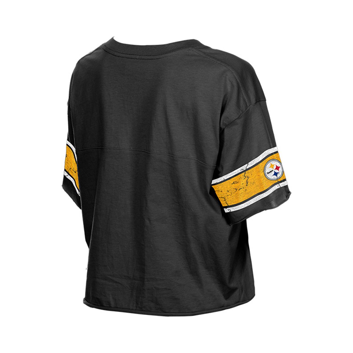 Pittsburgh Steelers Women's New Era Distressed Crop Short Sleeve T-Shirt