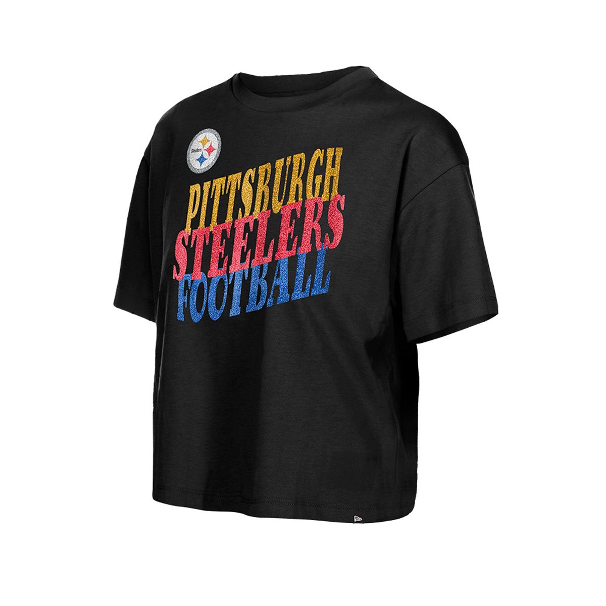 Pittsburgh Steelers Women's New Era Tri-Color Boxy Short Sleeve T-Shirt 9 Pittsburgh Steelers Women's New Era Tri-Color Boxy Short Sleeve T-Shirt