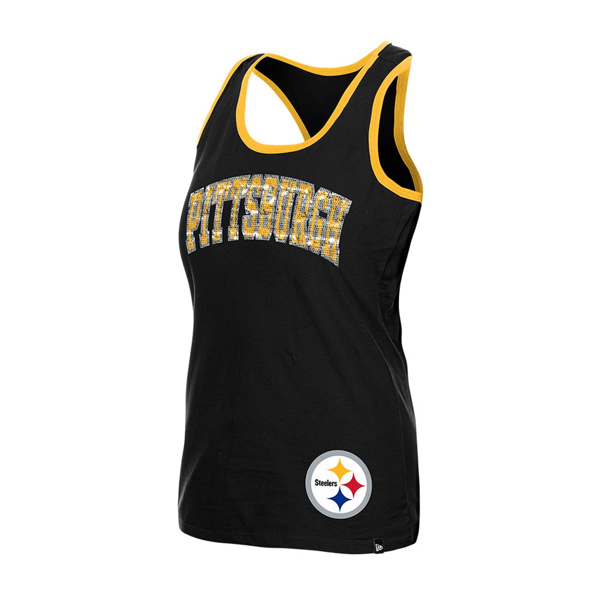 Pittsburgh Steelers Women's New Era Sequin Tank 1 Pittsburgh Steelers Women's New Era Sequin Tank