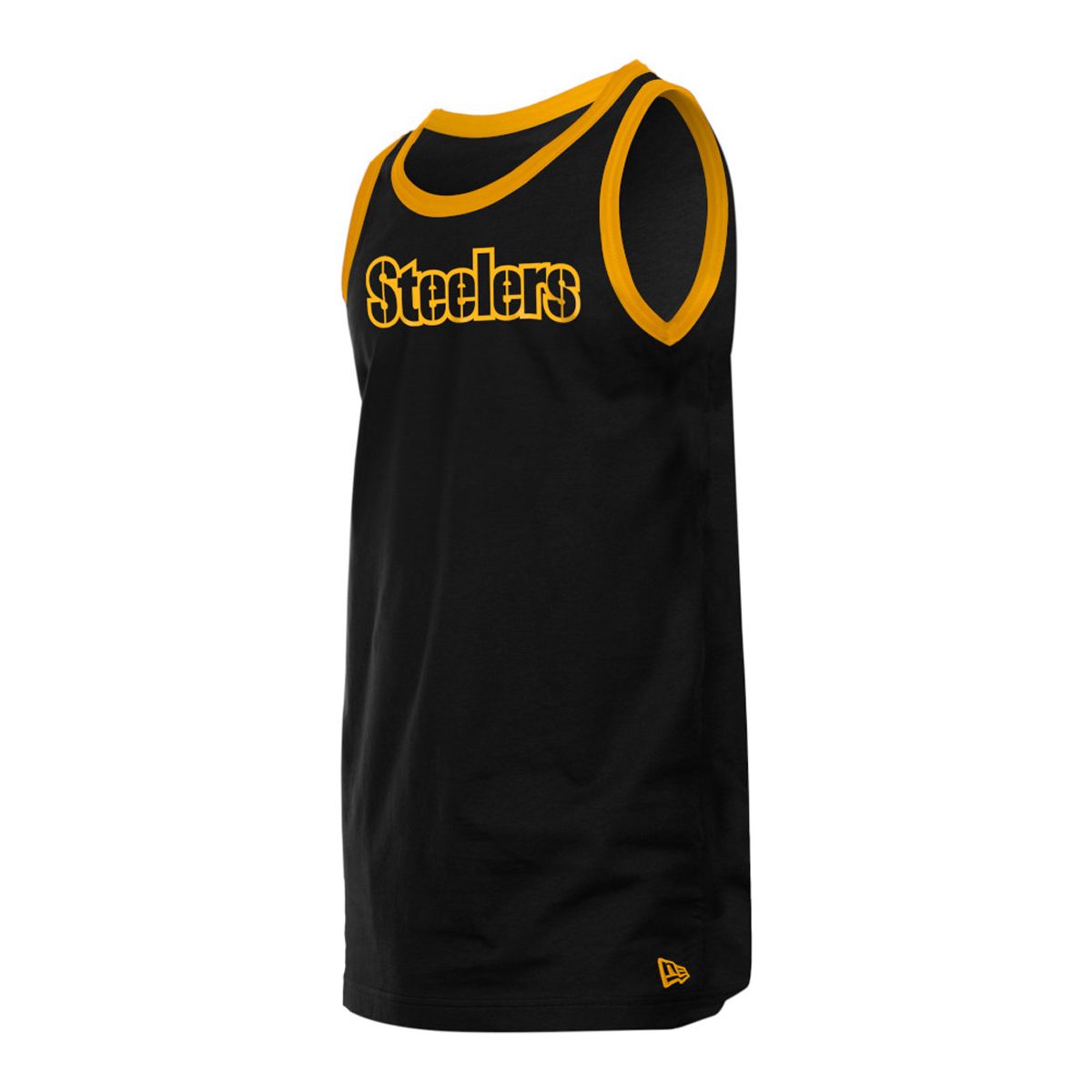 Pittsburgh Steelers Men's New Era Wordmark Ringer Tank 3 Pittsburgh Steelers Men's New Era Wordmark Ringer Tank
