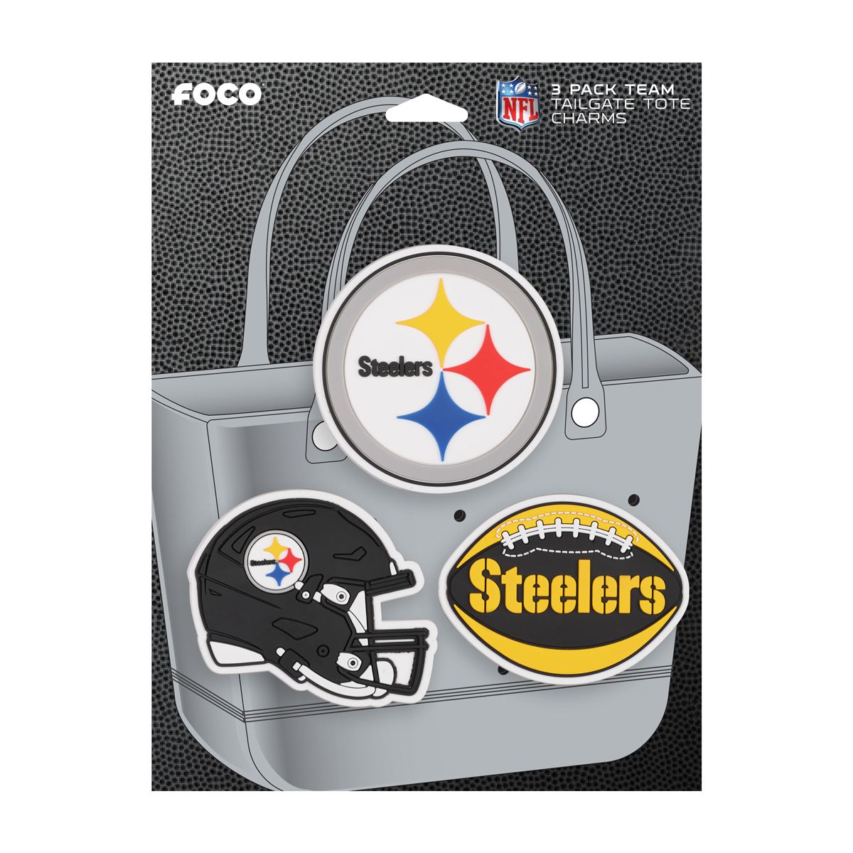 Pittsburgh Steelers 3 Pack Tailgate Tote Charms