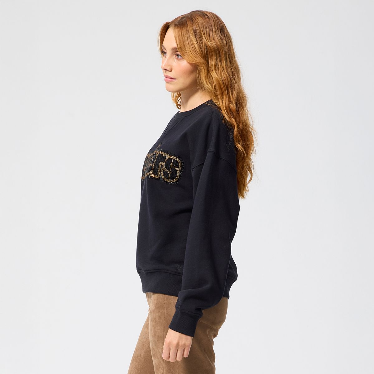 Pittsburgh Steelers Women's Terez Wordmark Gemstone Crew 3 Pittsburgh Steelers Women's Terez Wordmark Gemstone Crew