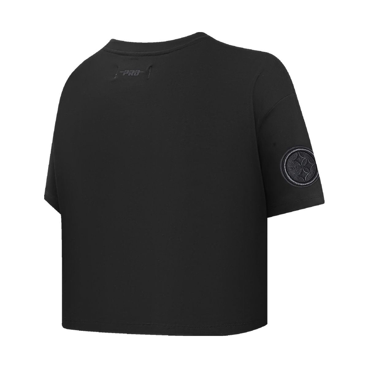 Pittsburgh Steelers Women's Pro Standard Essential Neutral Boxy Crop Black Short Sleeve T-Shirt
